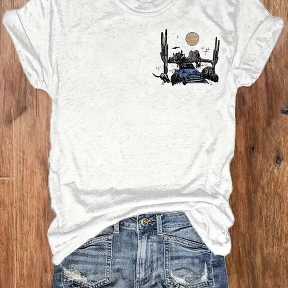 Oklahoma Smokeshow Women's Medium Zach Bryan tshirt top blue ford NEW - Picture 5 of 5